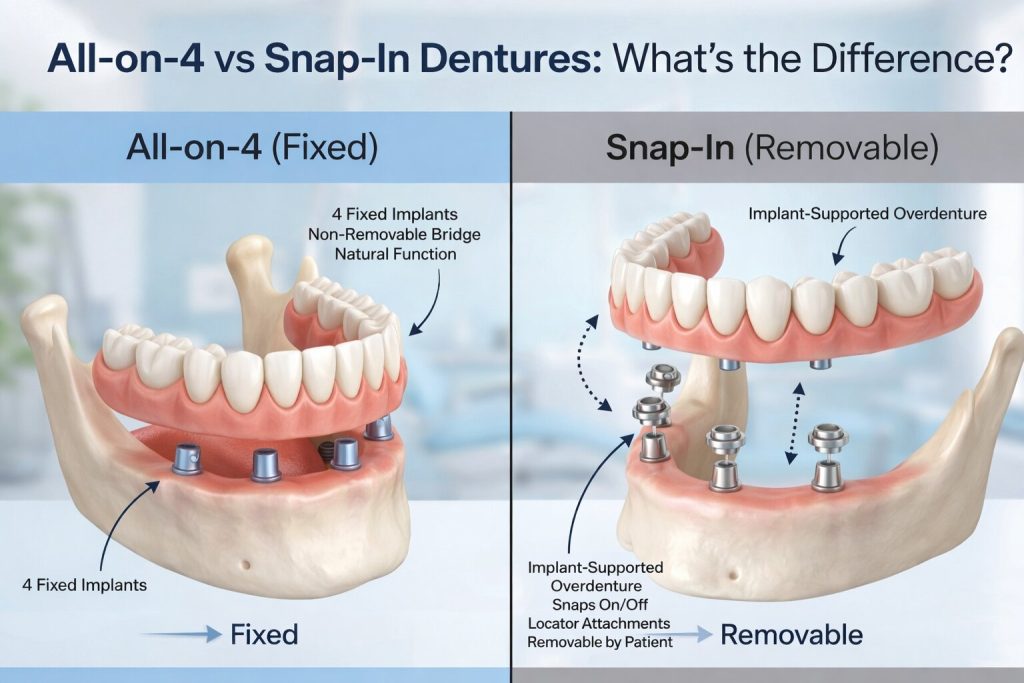 All-on-4 vs Snap-In Dentures from SnapFit Dentures
