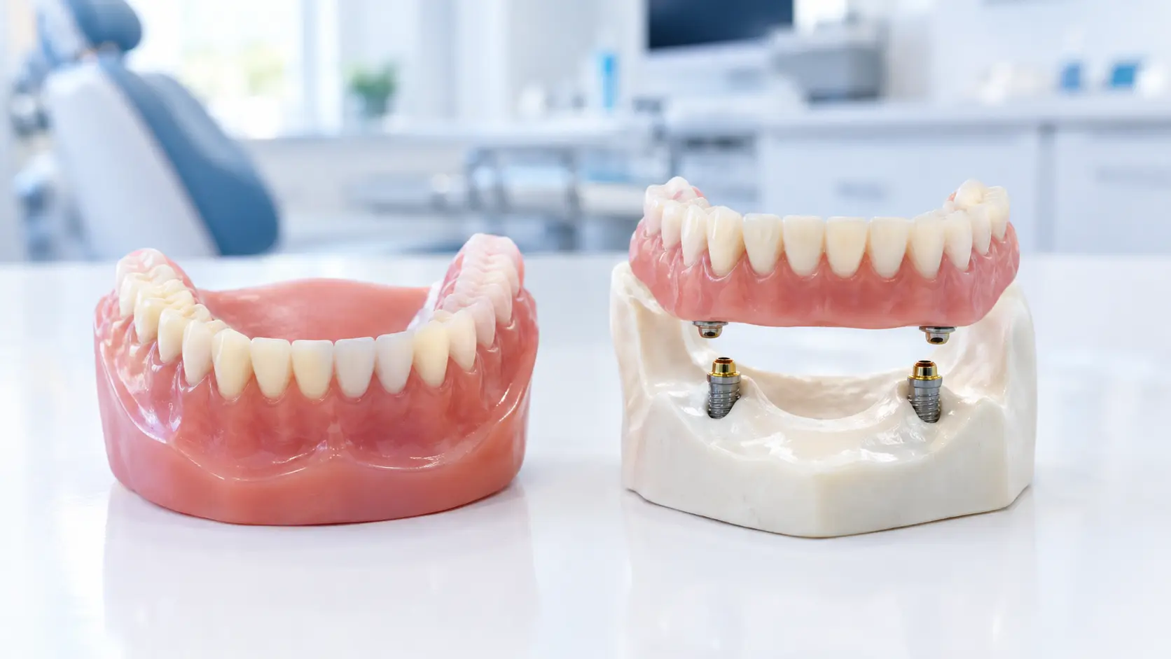 from loose conventional dentures to Implant-Supported Dentures or snap-in dentures
